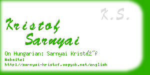 kristof sarnyai business card